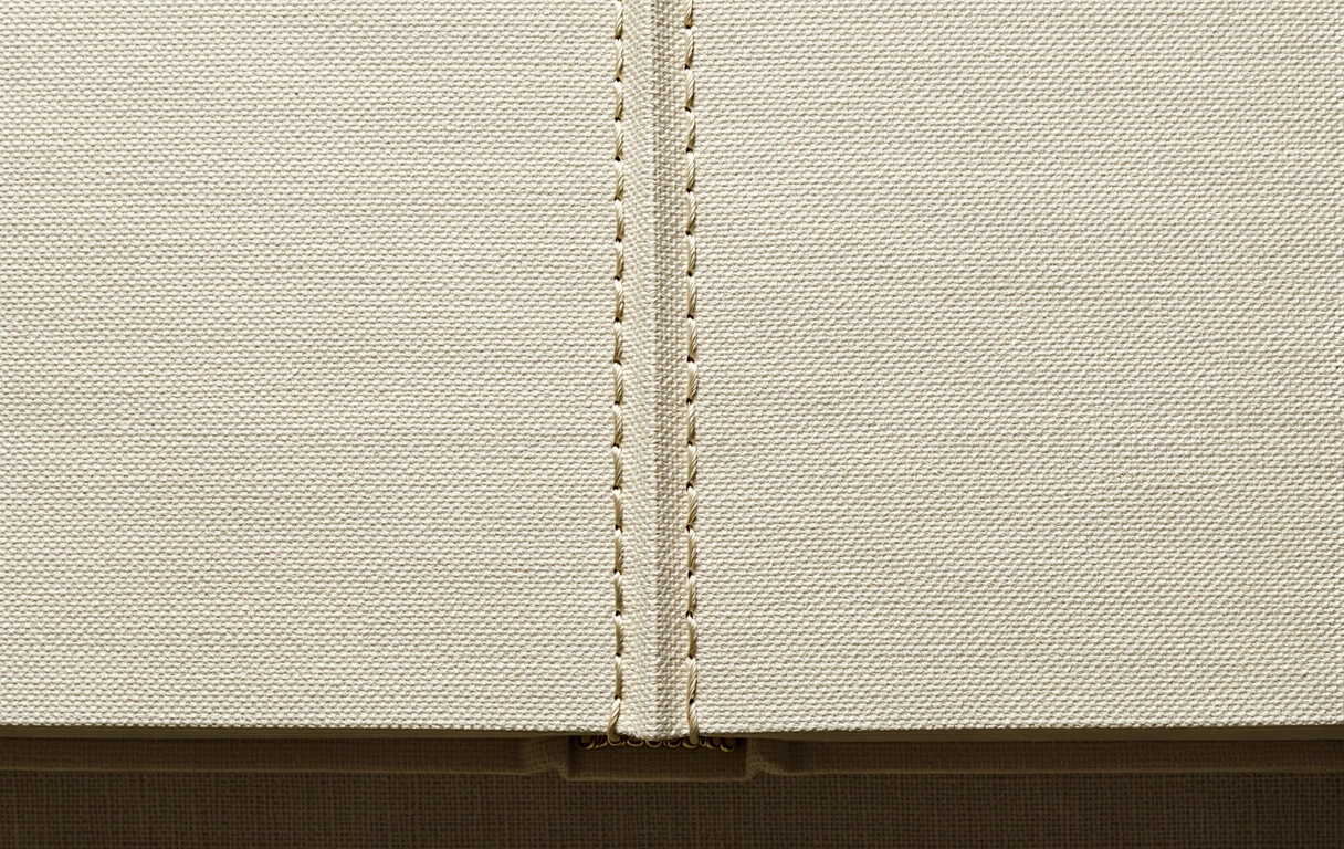 Macro detail of professional bookbinding